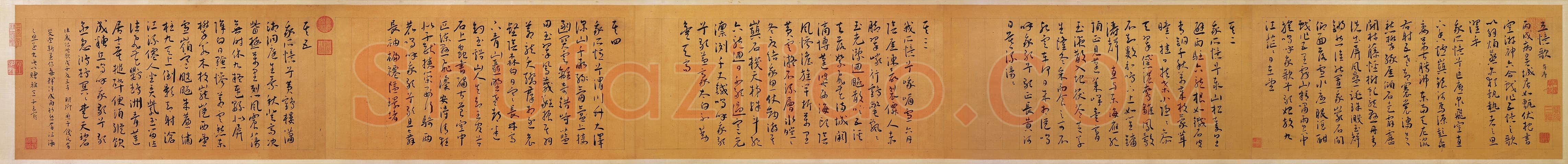 王宠《自书五忆歌》纸本 草书 29.3×294.7厘米。台北故宫博物院藏
