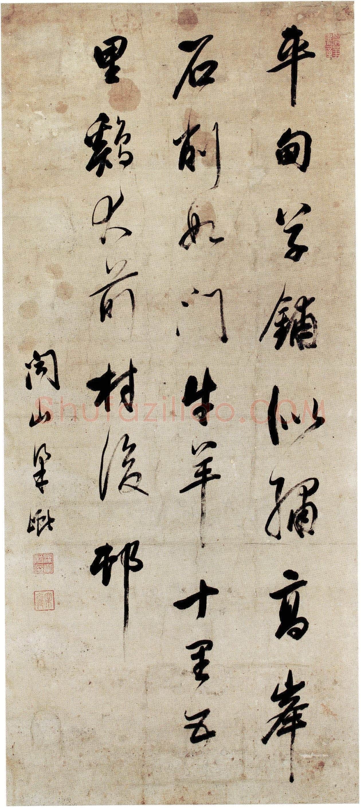 梁巘《行书明人六言诗轴》纸本行书 134×59cm 淮安市博物馆藏