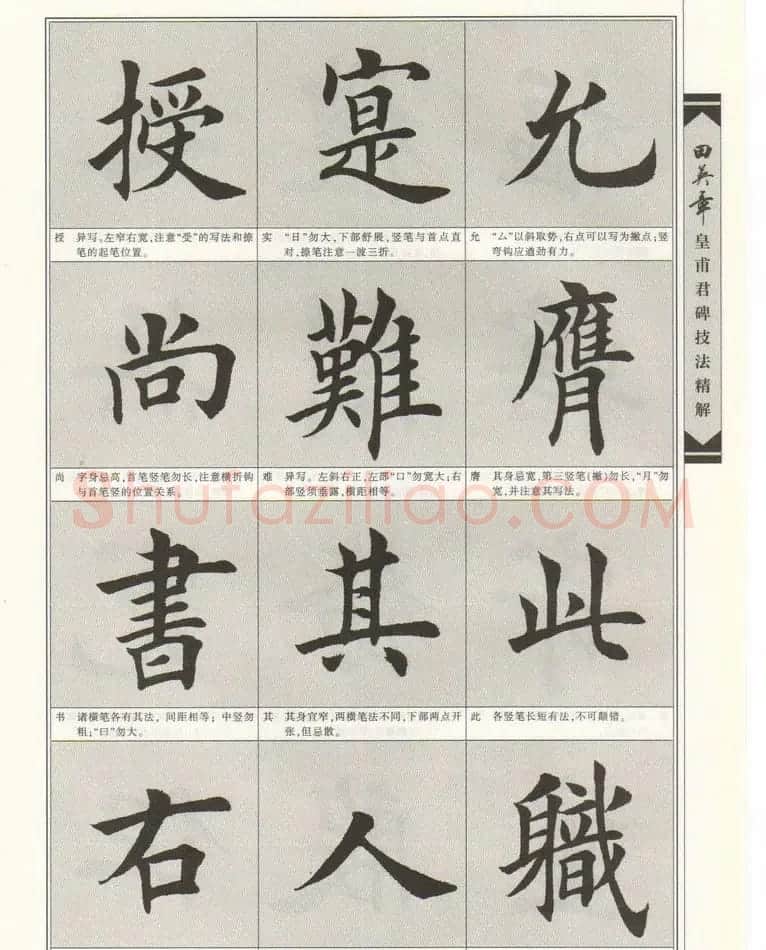 欧楷字帖欣赏《田英章皇甫君碑技法精解》 | 毛笔楷书字帖