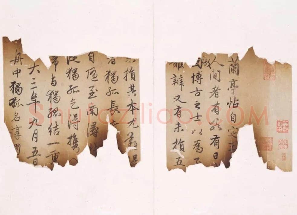 赵孟頫兰亭序摹本书法欣赏,摘自东晋定武兰亭序宋拓独孤本赵孟頫临本选页