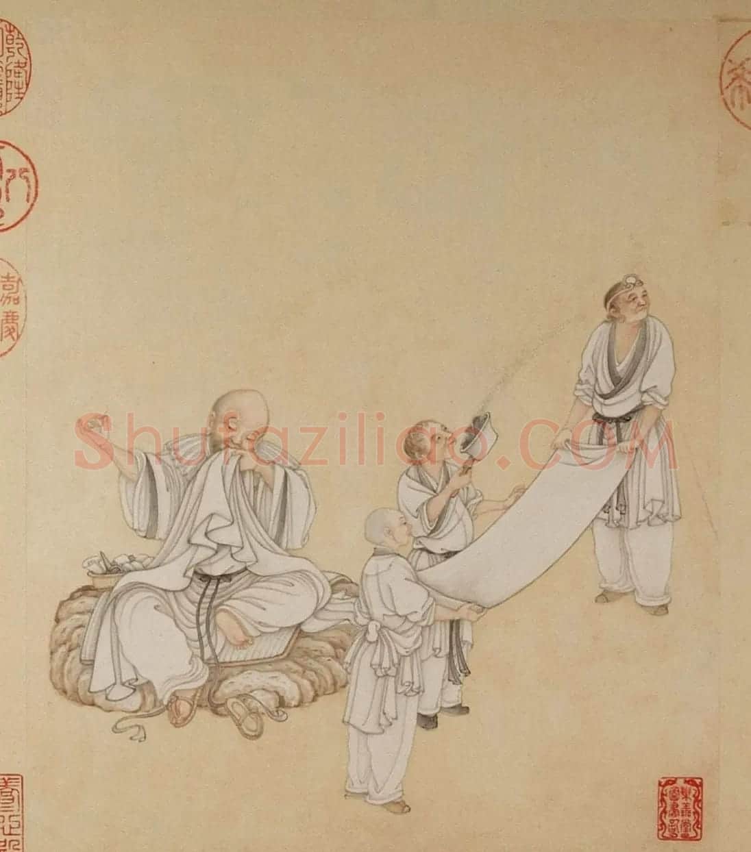 清代字画欣赏《罗汉册》(张照书法+冷枚绘画) | 传世书法作品精选