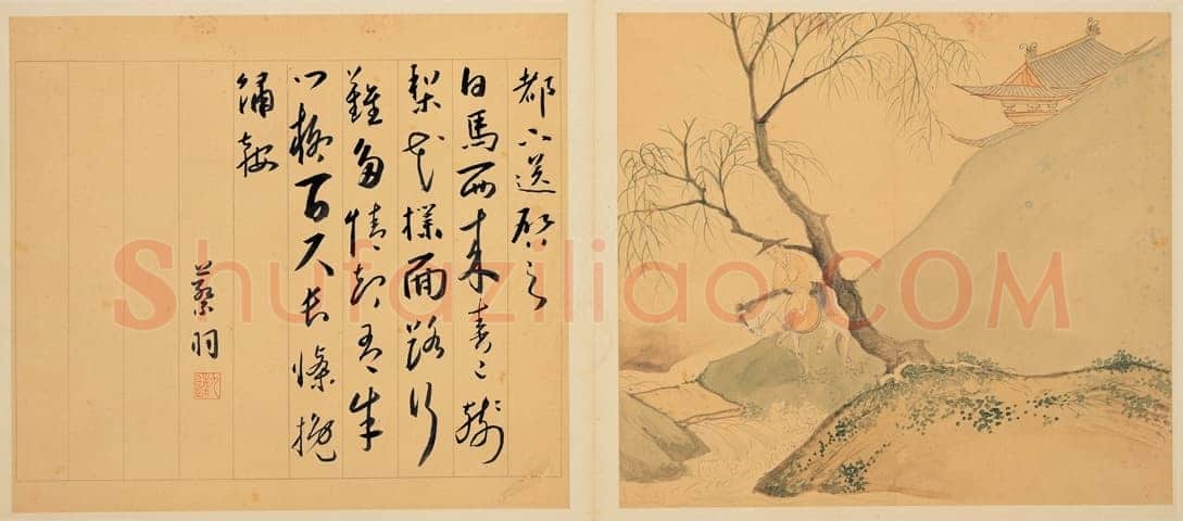 蔡羽《与陆治书画合璧-为陈启之诗作十首》共12页 纸本草书 每页26.7×30.2cm 台北故宫博物院藏