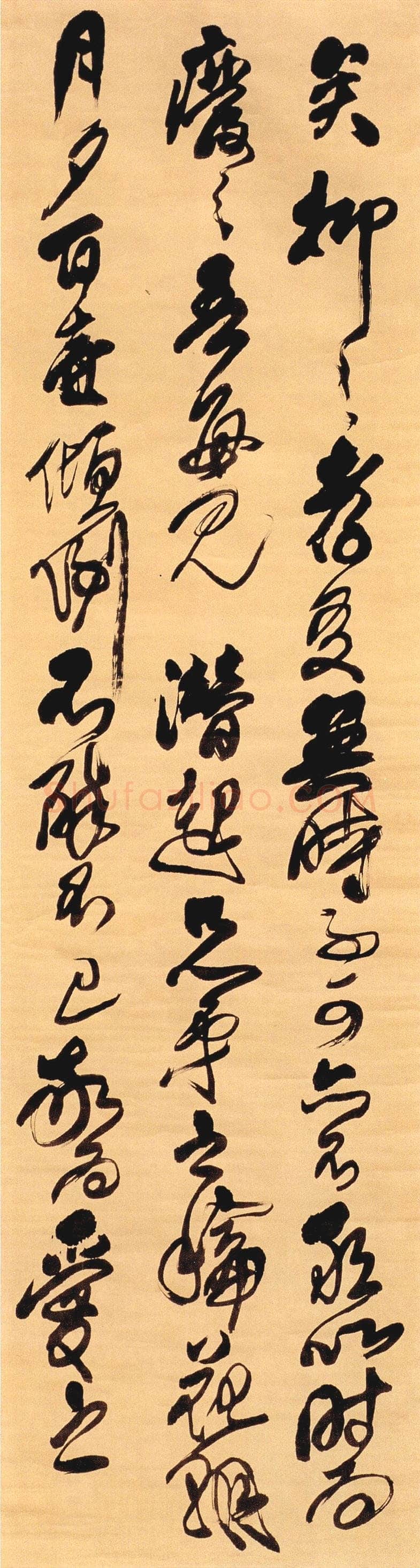 傅山《晋公千古一快四条屏》轴 绫本 201×51.7cm×4 康熙二十三年(1684年)山西晋祠博物馆藏
