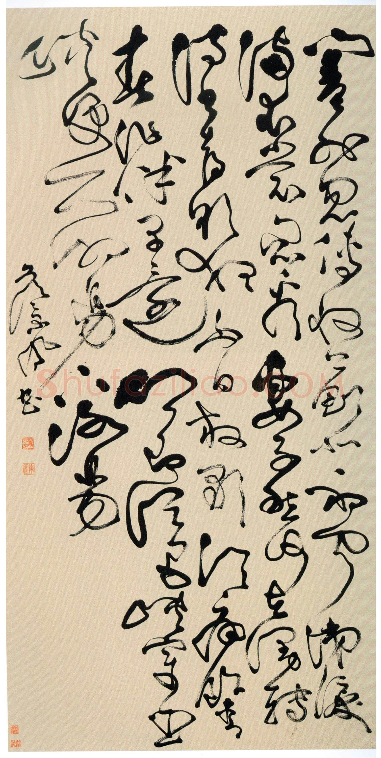 詹景凤《草书杜甫诗轴》纸本草书 165.2×82.3cm 吉林省博物馆藏