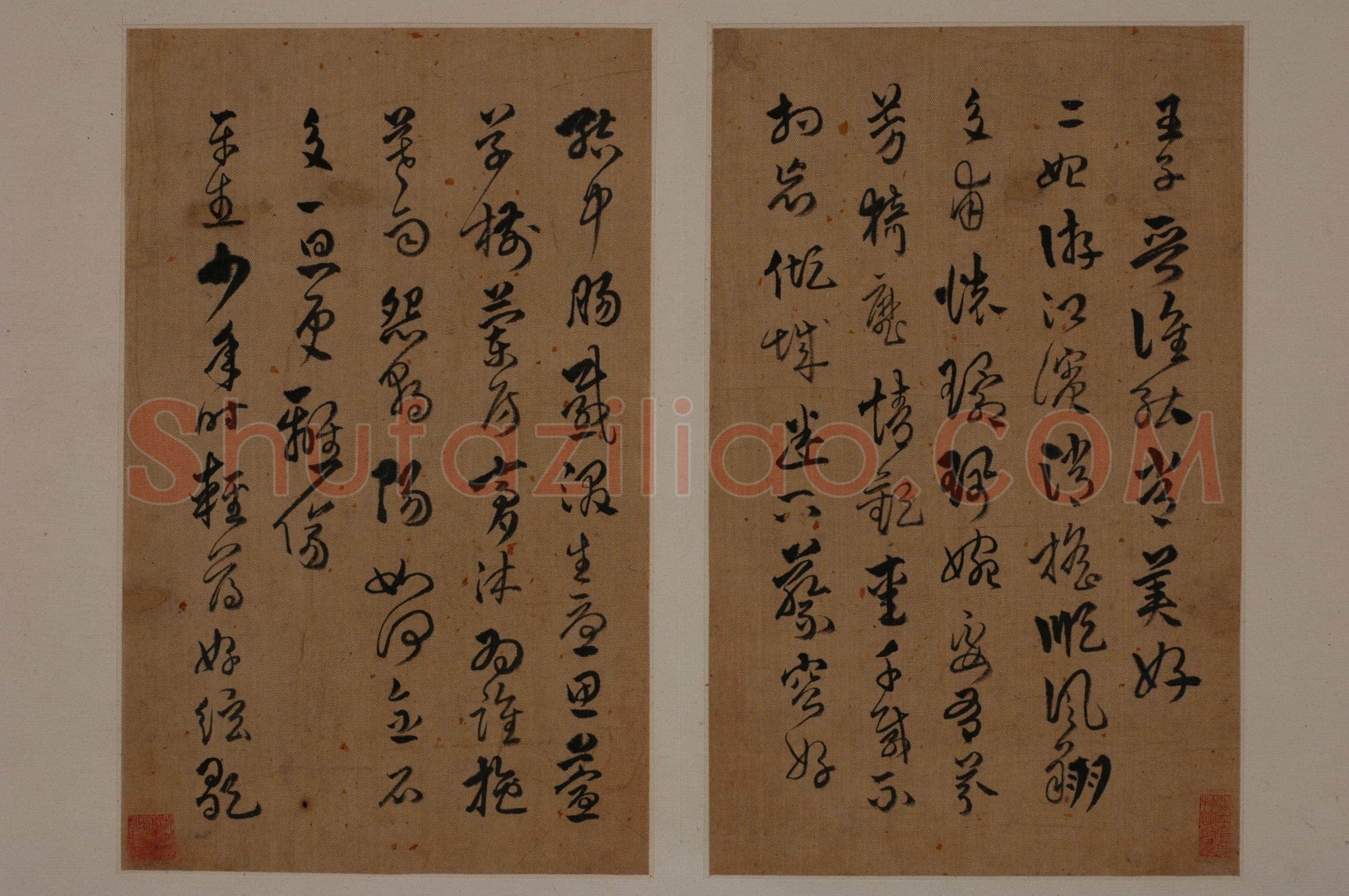傅山《各体书册》绢本 章草、楷书、行书、隶书 14.5×23.1cm 湖南博物院藏