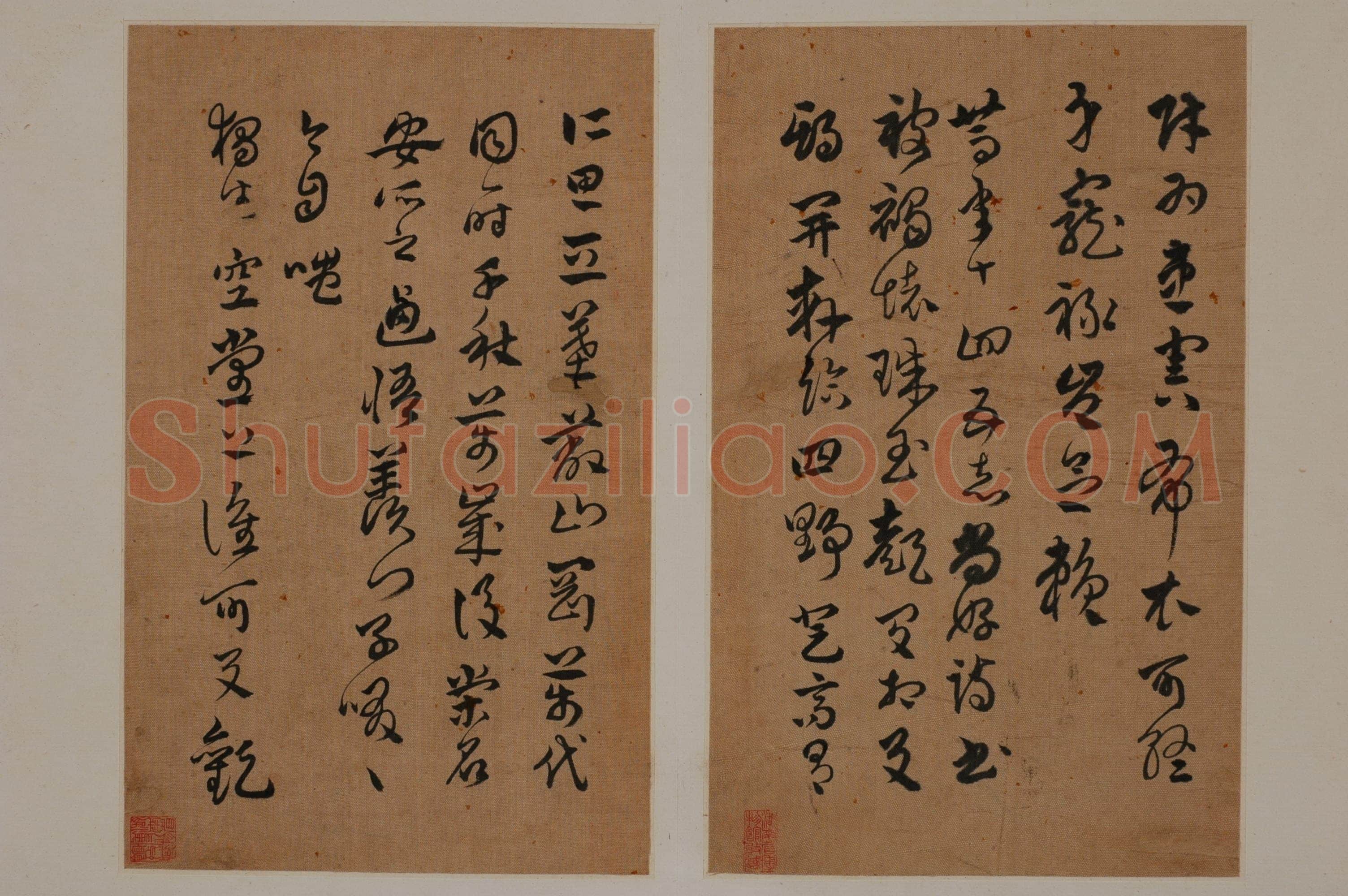 傅山《各体书册》绢本 章草、楷书、行书、隶书 14.5×23.1cm 湖南博物院藏