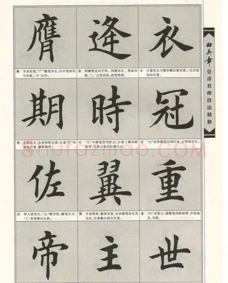 欧楷字帖欣赏《田英章皇甫君碑技法精解》 | 毛笔楷书字帖