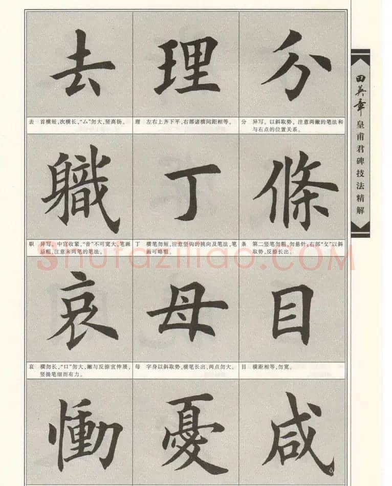 欧楷字帖欣赏《田英章皇甫君碑技法精解》 | 毛笔楷书字帖