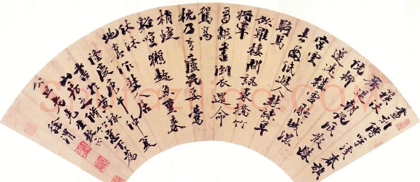 明代徐渭书法扇面对联作品欣赏 | 书法名家作品鉴赏