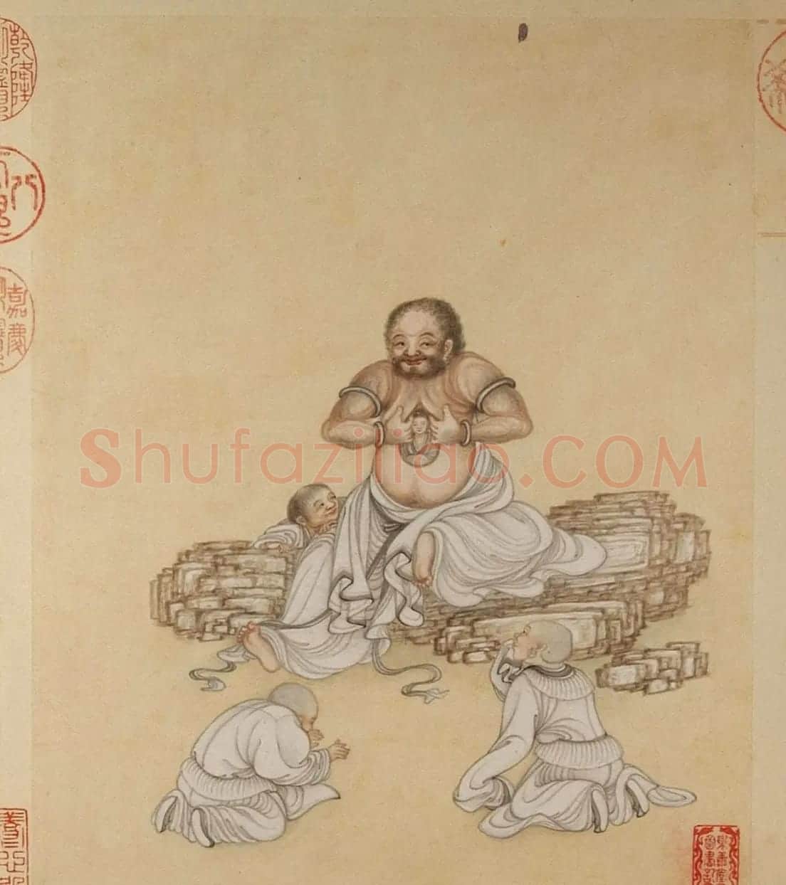 清代字画欣赏《罗汉册》(张照书法+冷枚绘画) | 传世书法作品精选