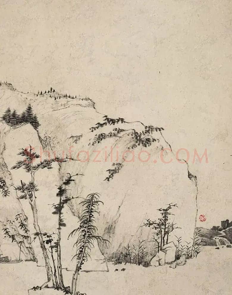 查士标书法题弘仁山水八开 | 传世书法作品鉴赏