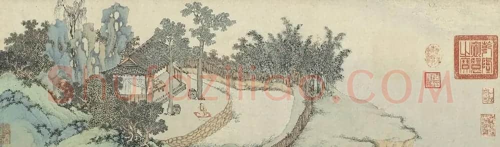 明代沈周书画合卷《钓月亭图》 | 传世书法作品精选