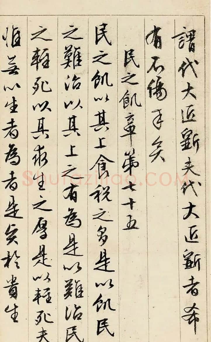 文徵明89岁行书《道德经》册页 | 毛笔书法作品