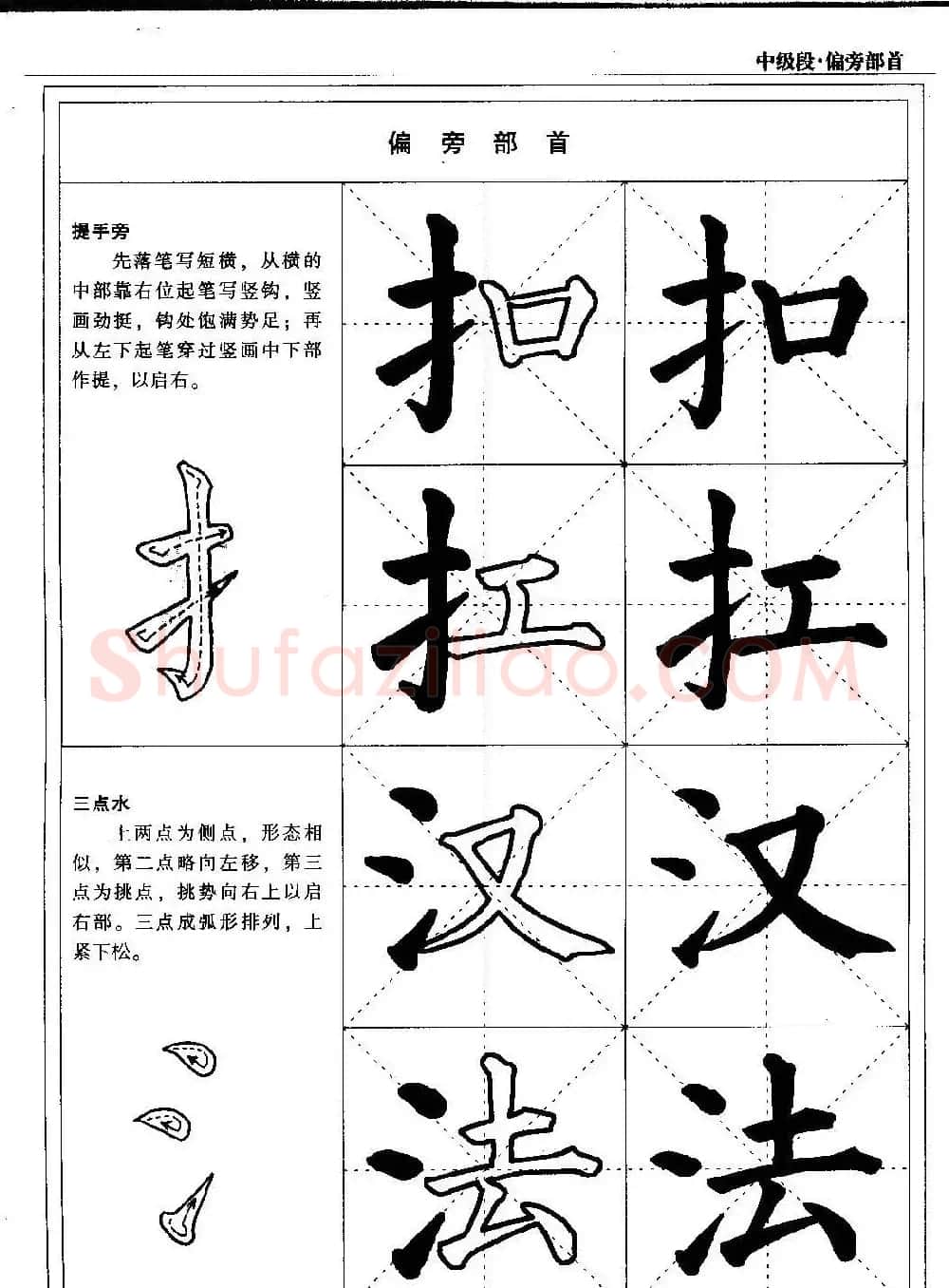 书法段位评比指导教材《毛笔楷书实用教程-偏旁部首》 | 软笔楷书字帖