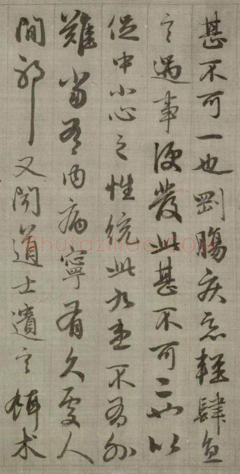 赵孟頫《与山巨源绝交书》(1319)绿绢本 21.8x254.7cm 北京故宫博物院藏