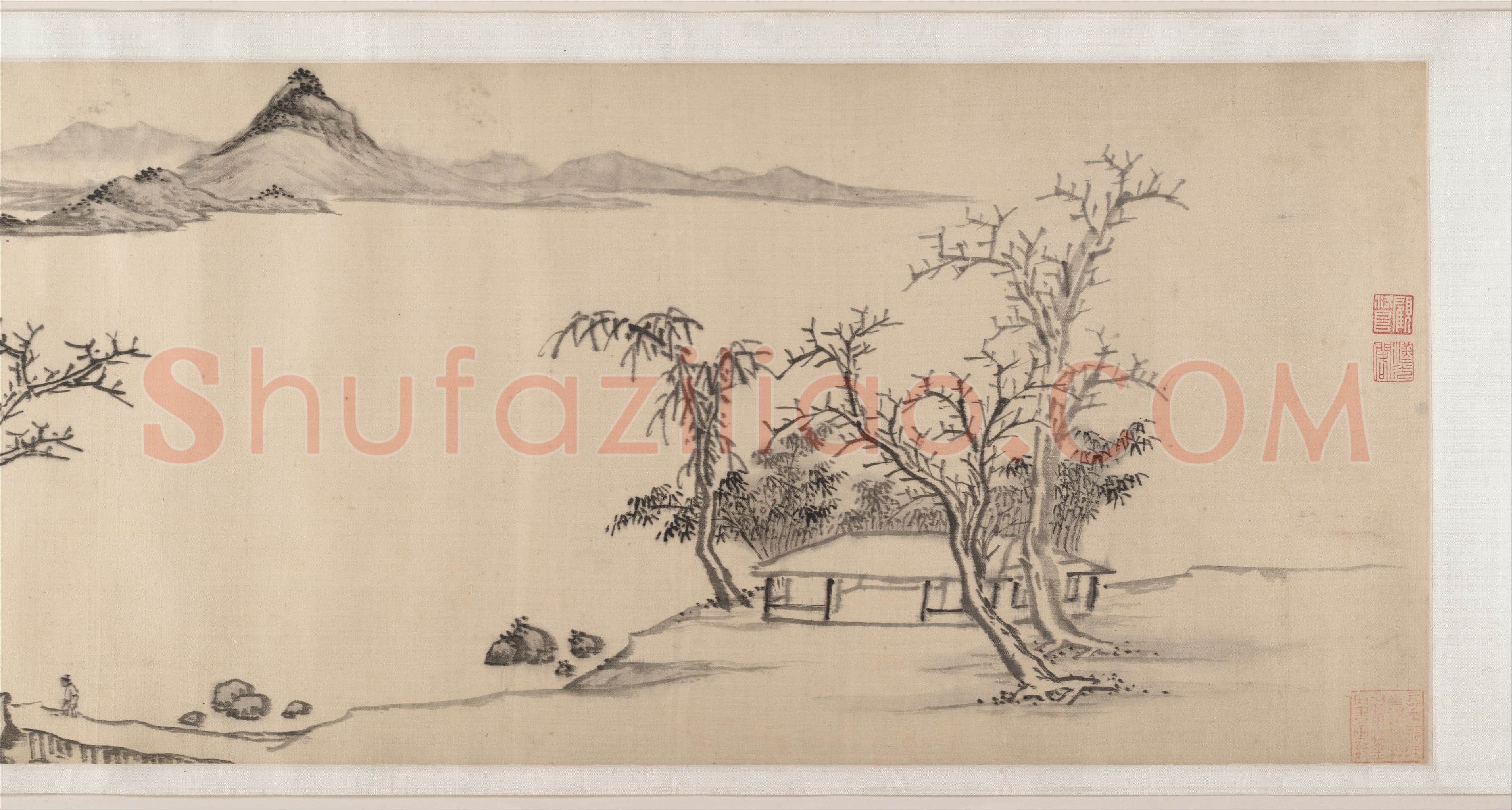 张瑞图《赤壁怀古大江东去》书画合卷 绫本 27.9×320厘米 崇祯二年(1629)纽约大都会艺术博物馆藏