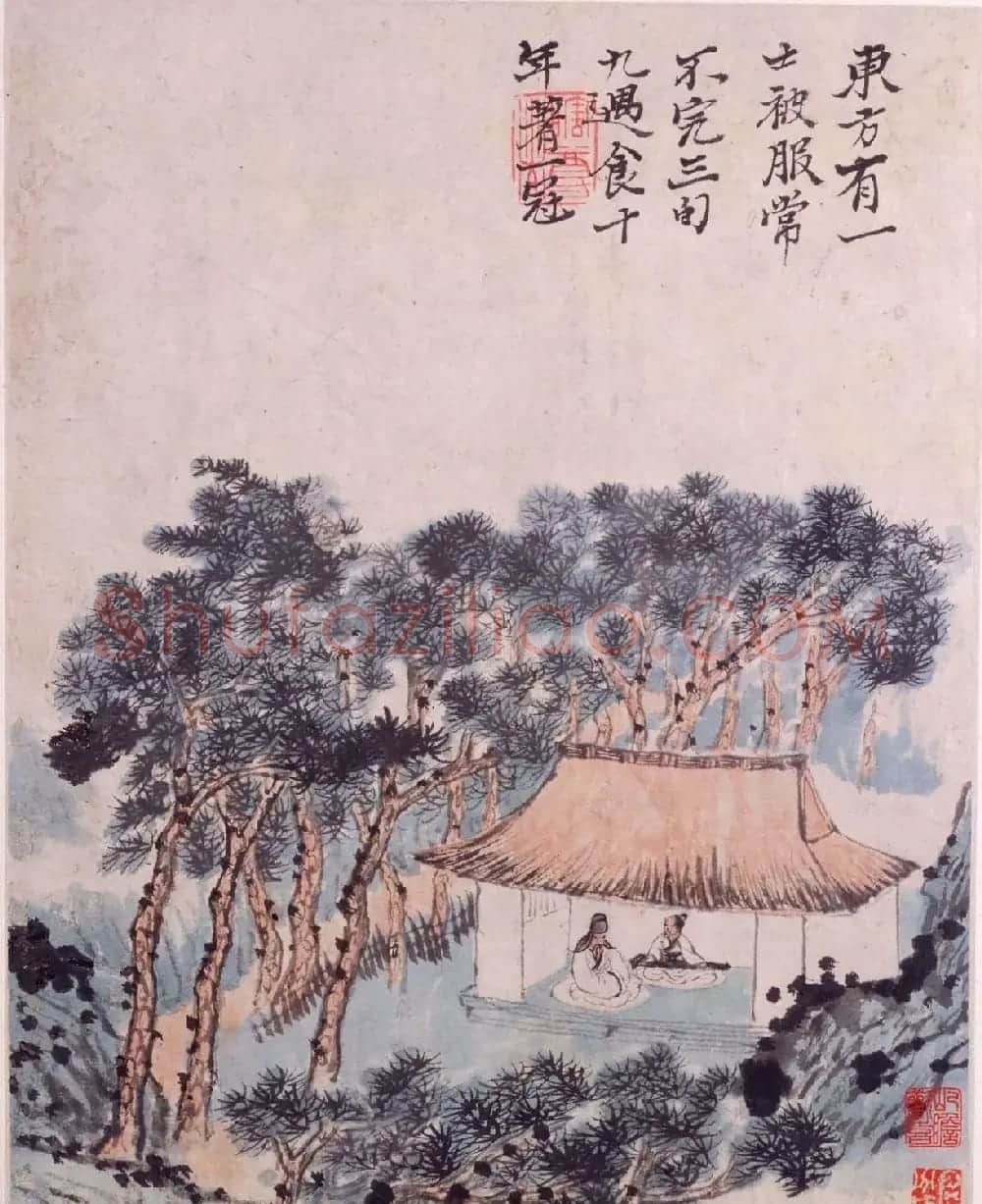 王文治题字石涛绘《陶渊明诗意图册》 | 传世书法作品赏析