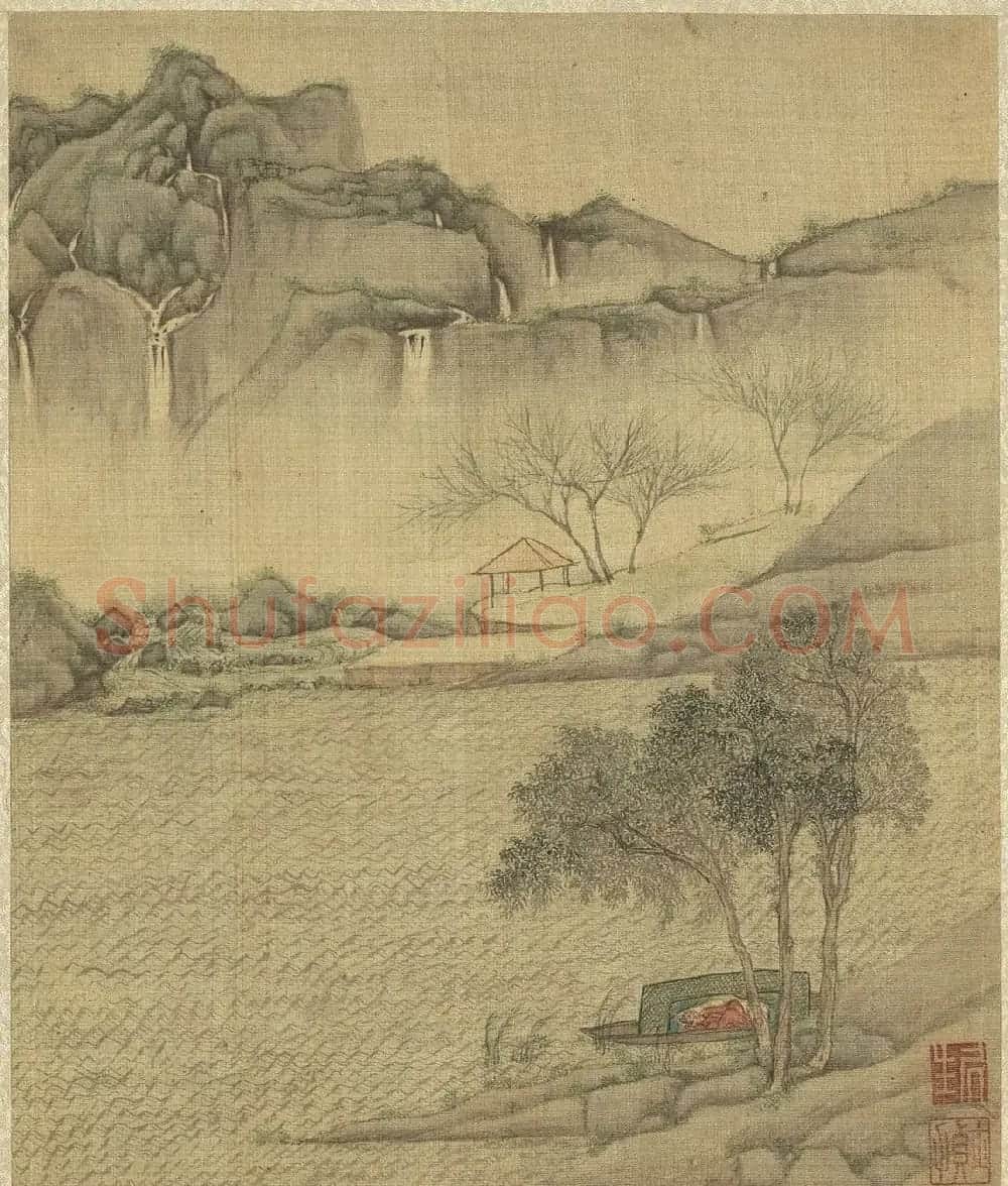 明代居节行书自题山水册 | 传世书法作品精选