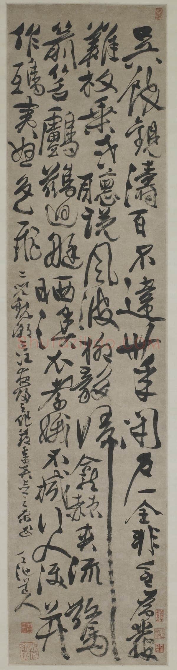 徐渭《行书三江夜归诗轴》两件 南京博物院及美国弗利尔美术馆藏