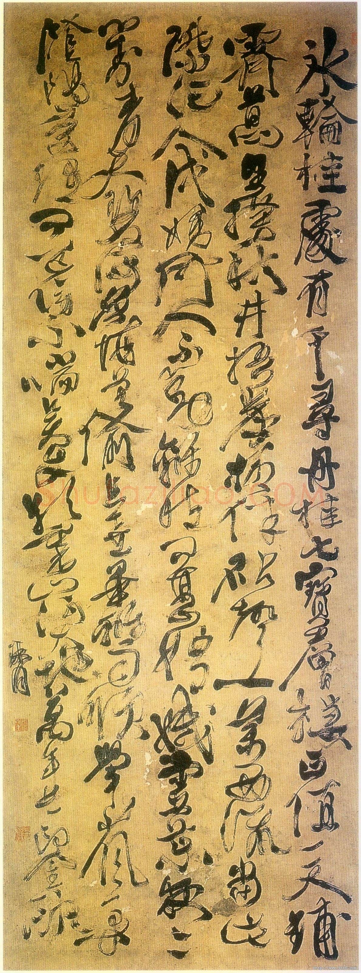 徐渭《咏月词轴》纸本 208×79cm 山西省博物馆藏
