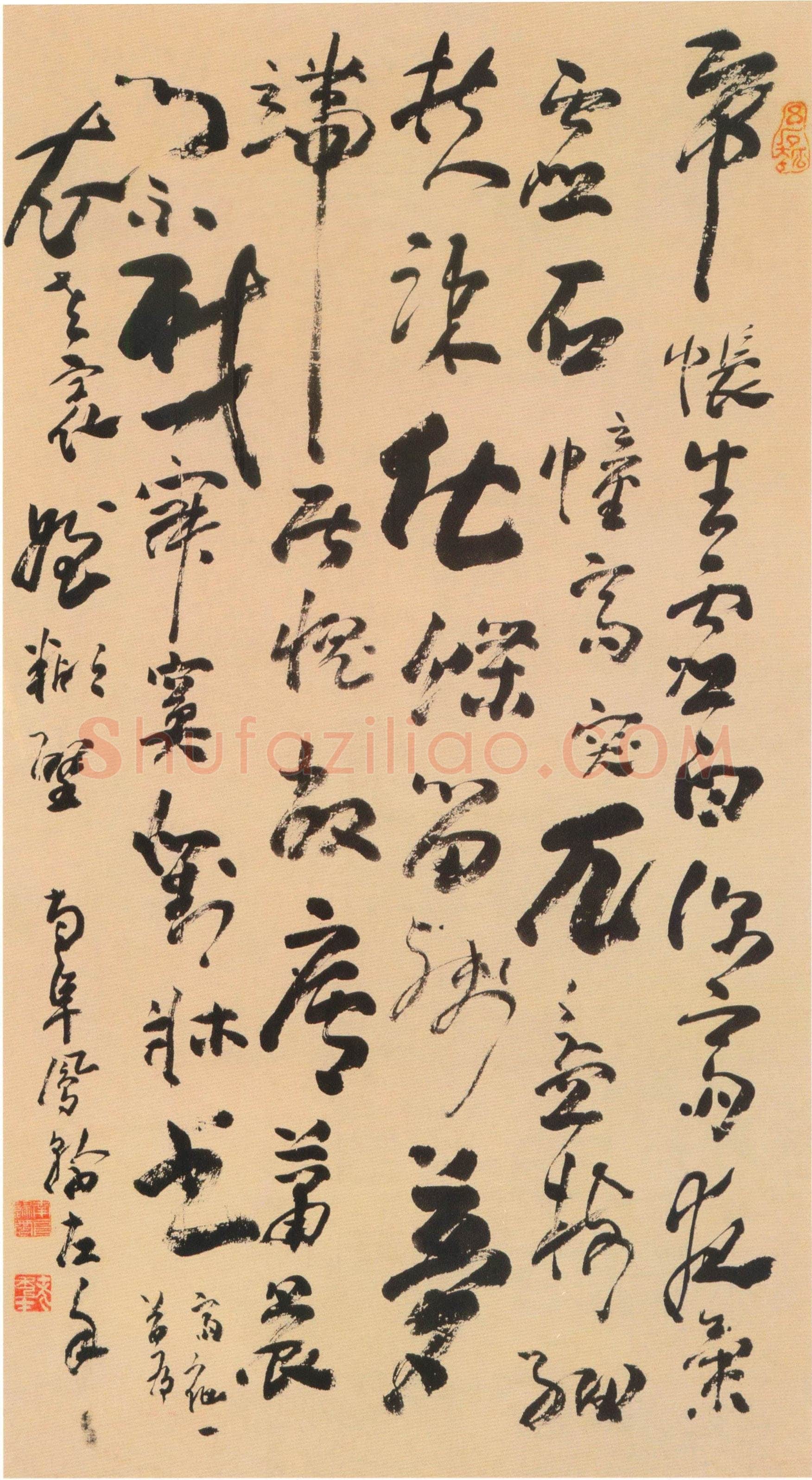 高凤翰《草书斋夜五律诗轴》纸本草书 115×62cm 青岛市博物馆藏