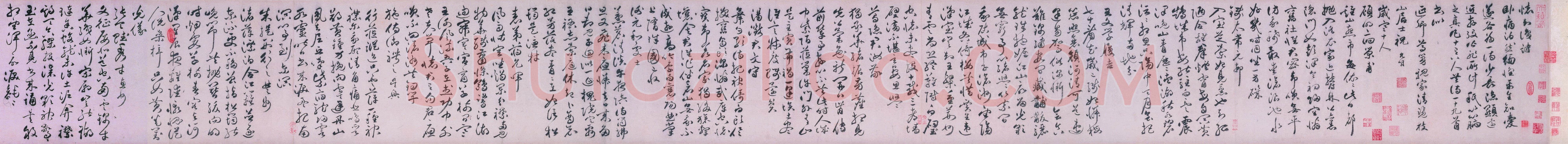 祝允明《草书怀知诗卷》纸本草书 29.8×545.5cm 嘉靖二年(公元1523年)上海博物馆藏