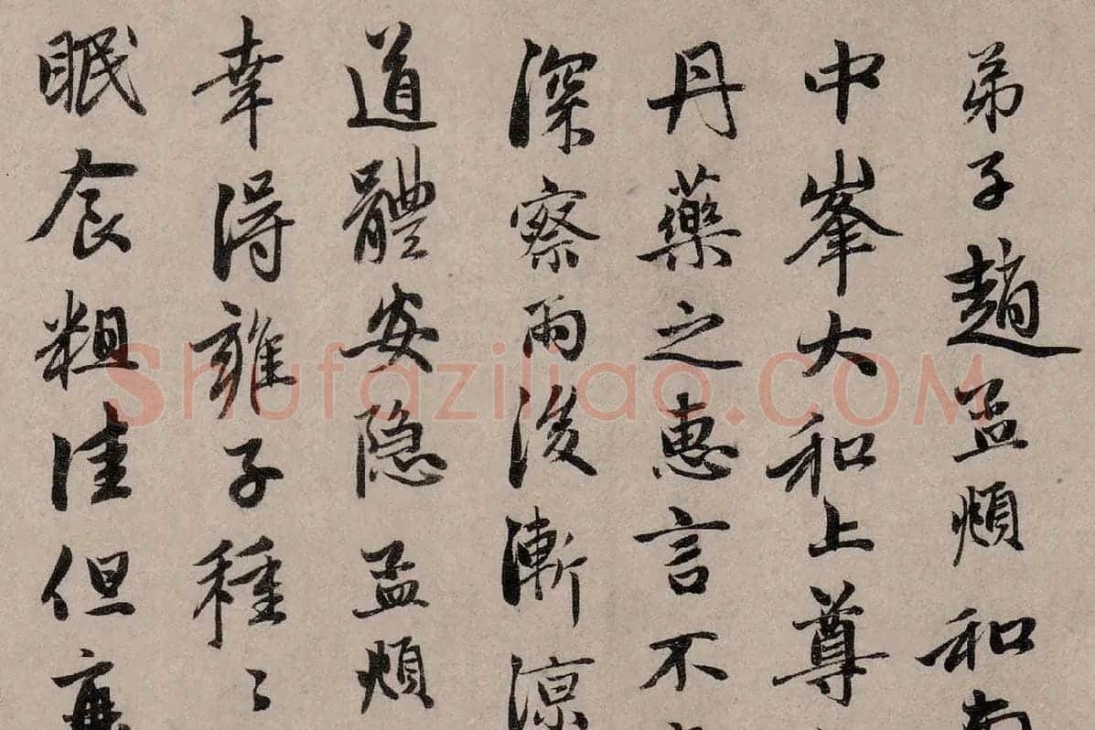 赵孟頫行草书《致中峰明本尺牍十一札》高清大图局部细节 (8)
