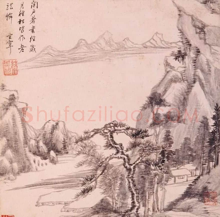 陈万全、温汝适书法题董其昌仿古山水图册 | 传世书法作品鉴赏