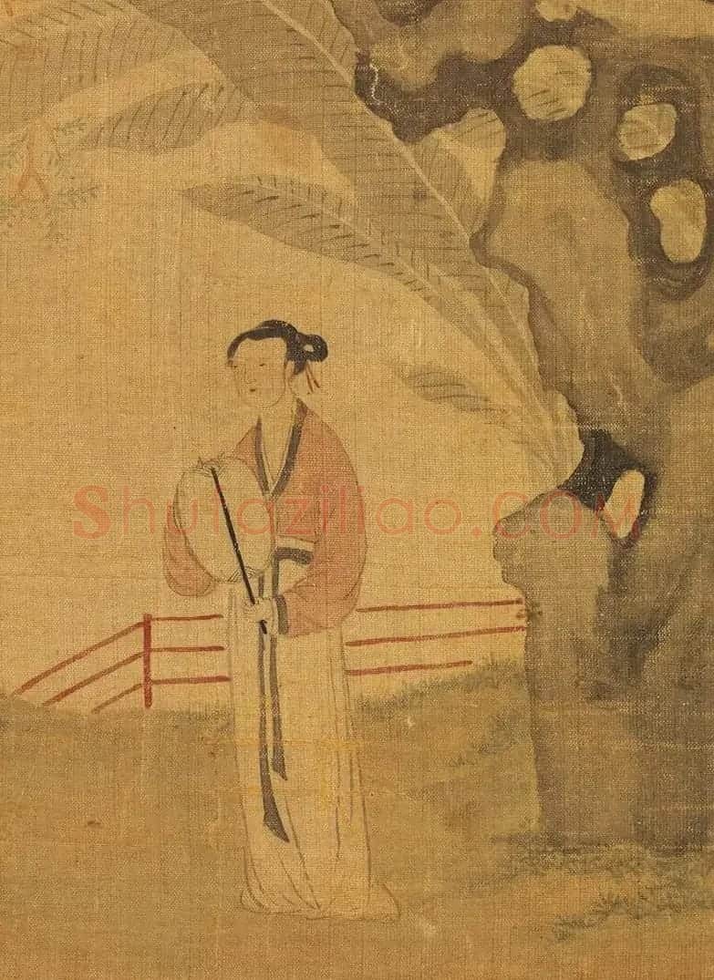 文徵明70岁书画《蕉阴仕女图》 | 传世书法作品欣赏