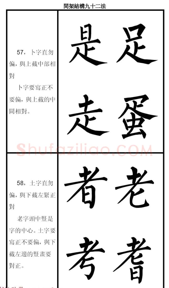 柳体字帖《柳公权楷书间架结构九十二法》 | 软笔楷书字帖
