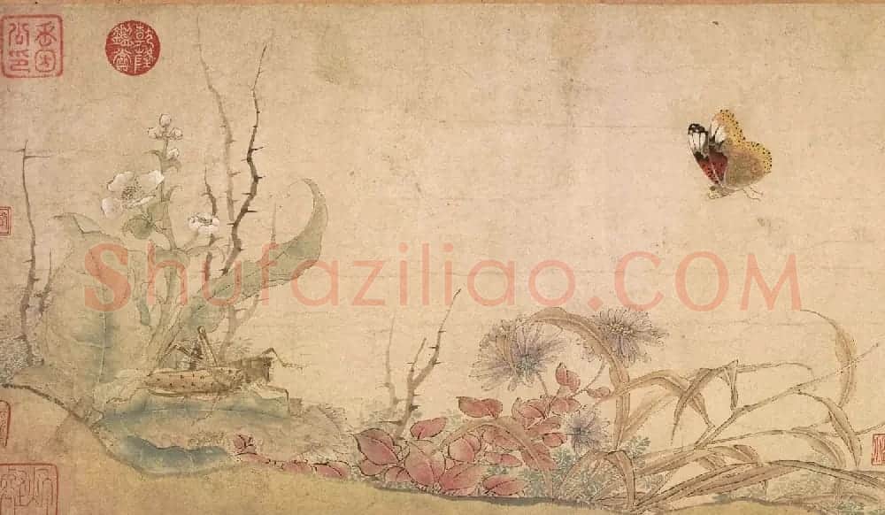 北宋宫廷画家赵昌绘画赏析《写生蛱蝶图卷》 | 传世书法作品赏析