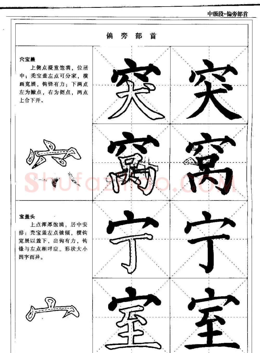 书法段位评比指导教材《毛笔楷书实用教程-偏旁部首》 | 软笔楷书字帖