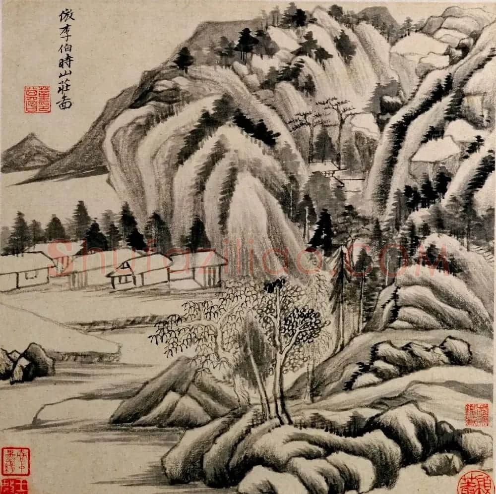 明代董其昌字画欣赏《仿古山水》册 | 传世书法作品鉴赏