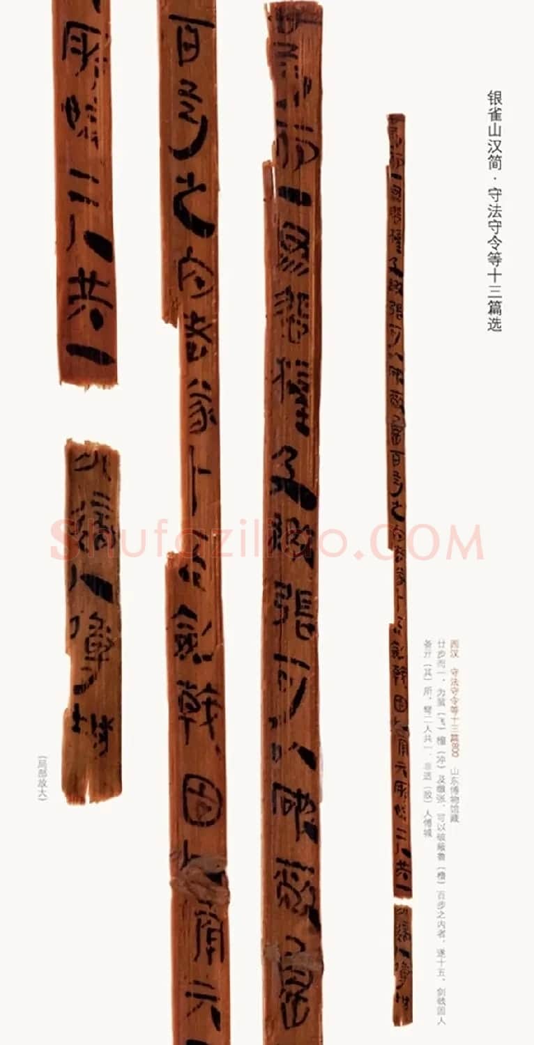 汉简墨书《银雀山汉墓竹简》彩色图版 | 书法作品精选