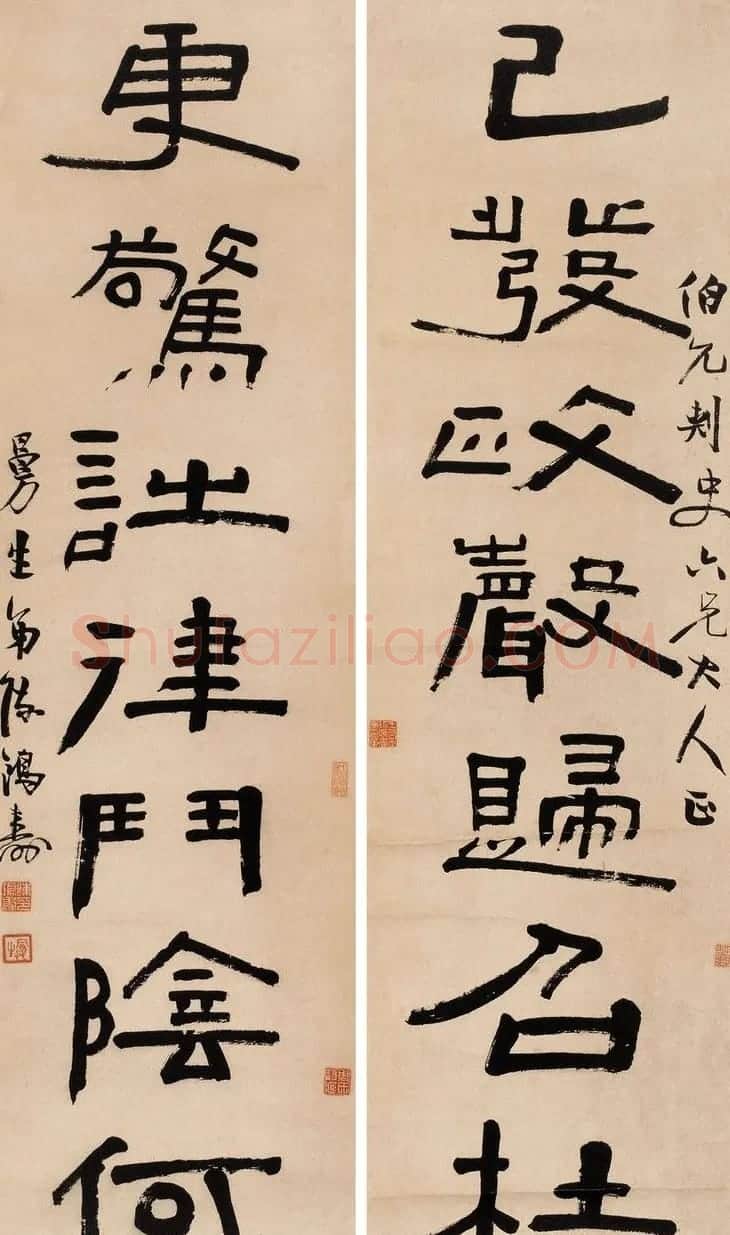 清代大师陈鸿寿书法对联专辑 | 名家书法作品赏析