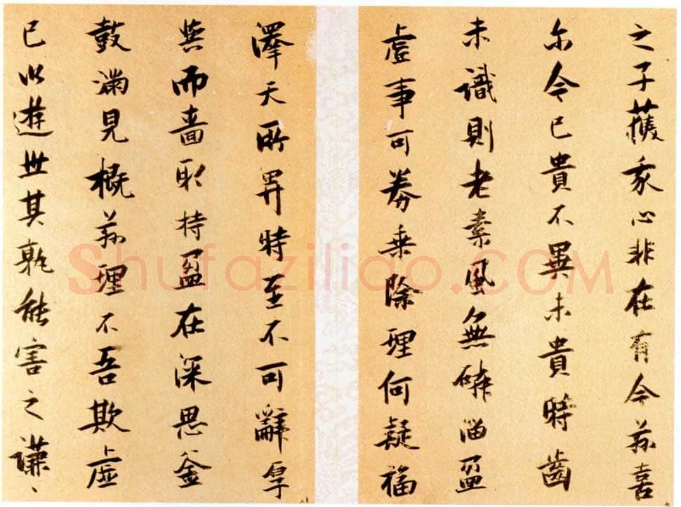 张瑞图《送康侯杨外孙北上七篇》册 金笺 20.4×13厘米×7 崇祯十一年(1638)北京故宫博物院藏