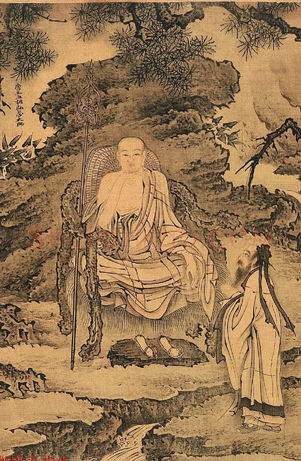 戴进工笔人物画赏析《达摩六代祖师图》 | 传世书法作品鉴赏