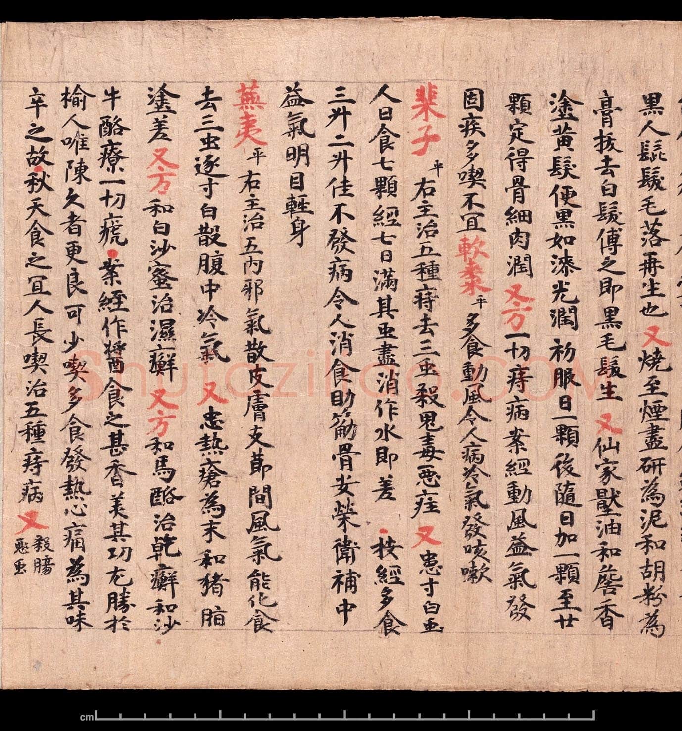 敦煌书法敦煌书法作品,摘自东晋至北宋食疗本草