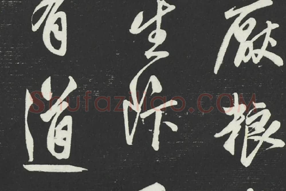 鲜于枢《行草真迹》墨拓字帖局部 (3)