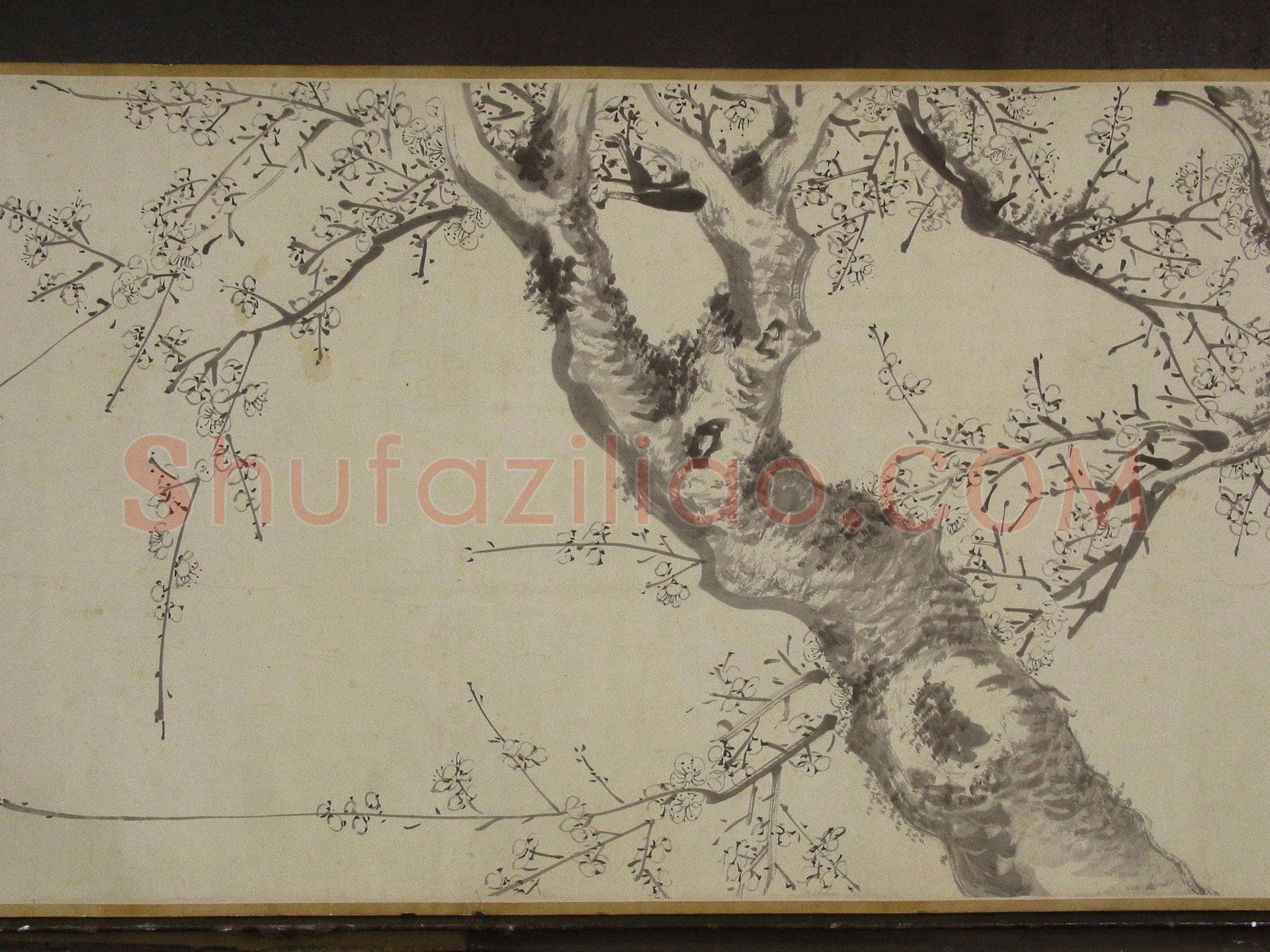 文徵明《自书梅花诗卷》纸本行书 47.2×470cm 画47×147.5cm 1552年 辽宁省博物馆藏