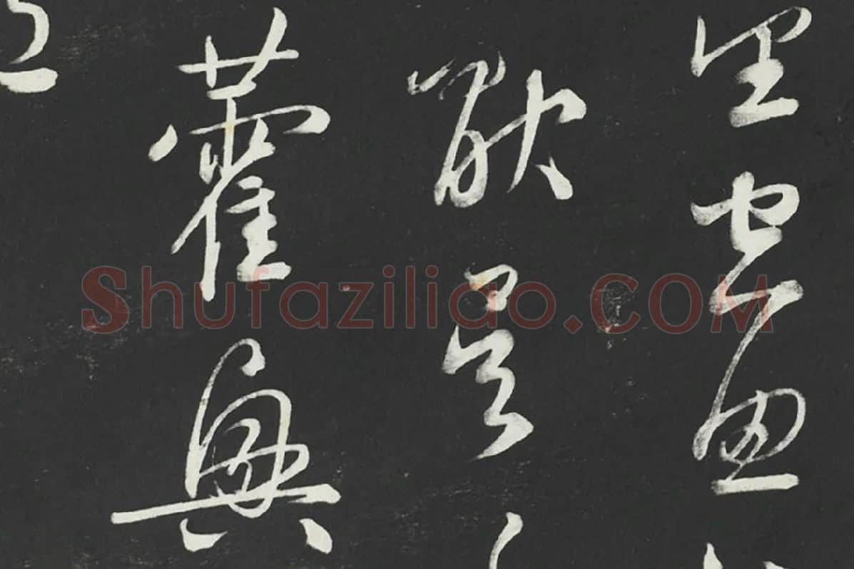 鲜于枢行草书《次韵仇仁父晚秋杂兴诗》法帖墨拓局部 (3)