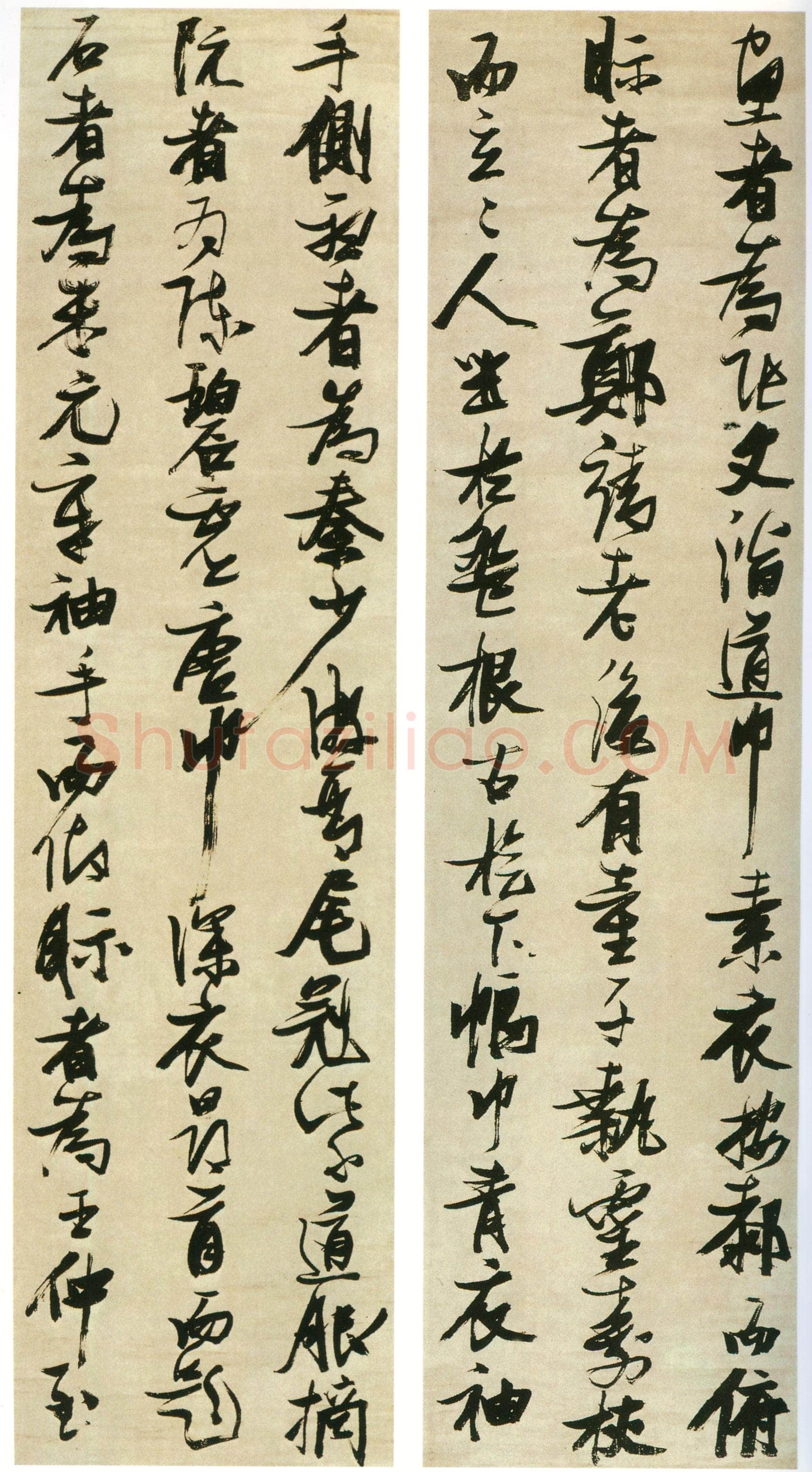 张瑞图《书米芾西园雅集图记十二条屏》绢本行书 207×54.6cm×12条 年代不详 日本东京国立博物馆藏