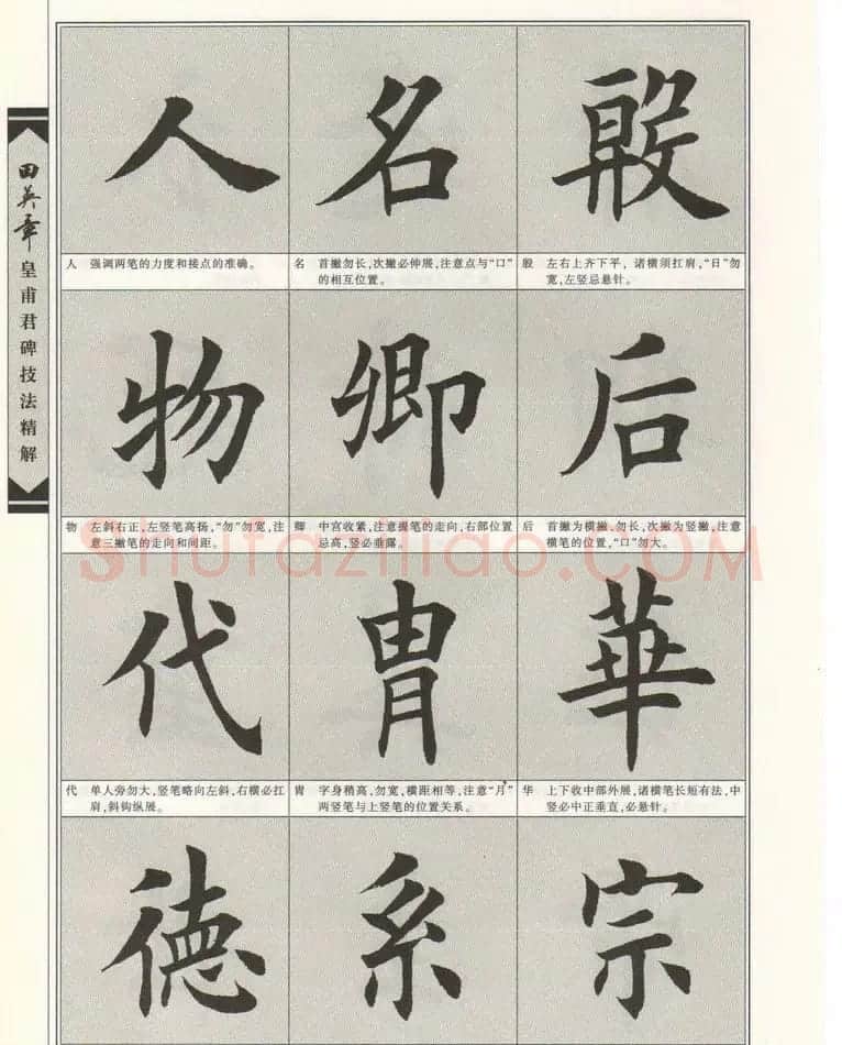 欧楷字帖欣赏《田英章皇甫君碑技法精解》 | 毛笔楷书字帖