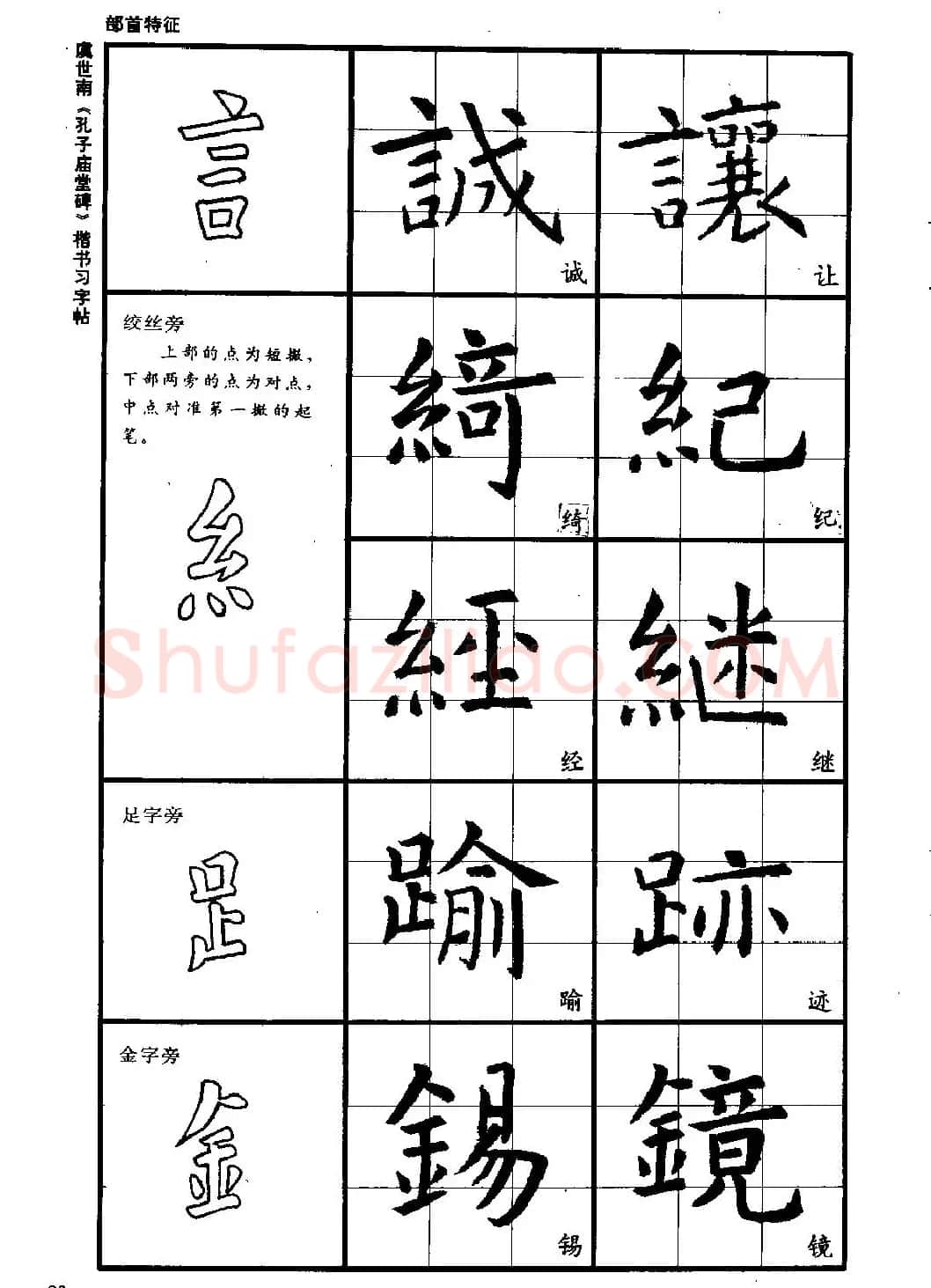 虞世南《孔子庙堂碑》楷书习字帖 | 毛笔楷书字帖