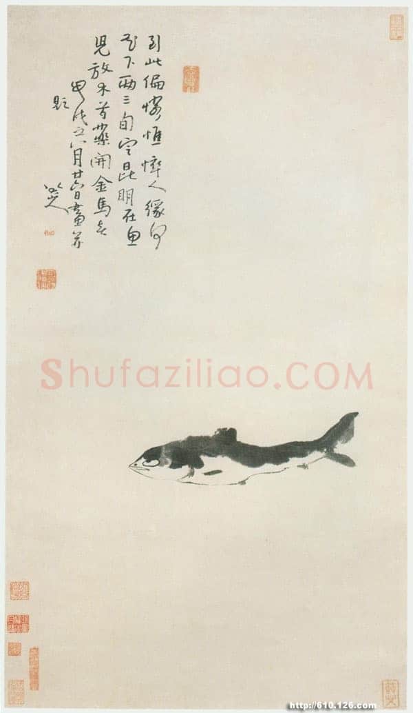 朱耷(八大山人)题鱼图轴1