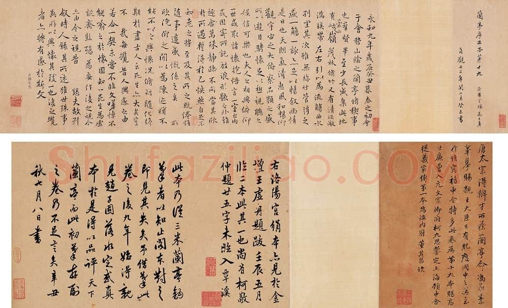 翁方纲《临兰亭帖手卷》26.5×74cm 辛丑(1781年)作 嘉德拍卖2005春拍