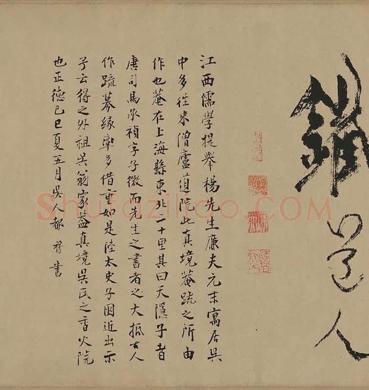 杨维桢行草书《真镜庵募缘疏卷》_01