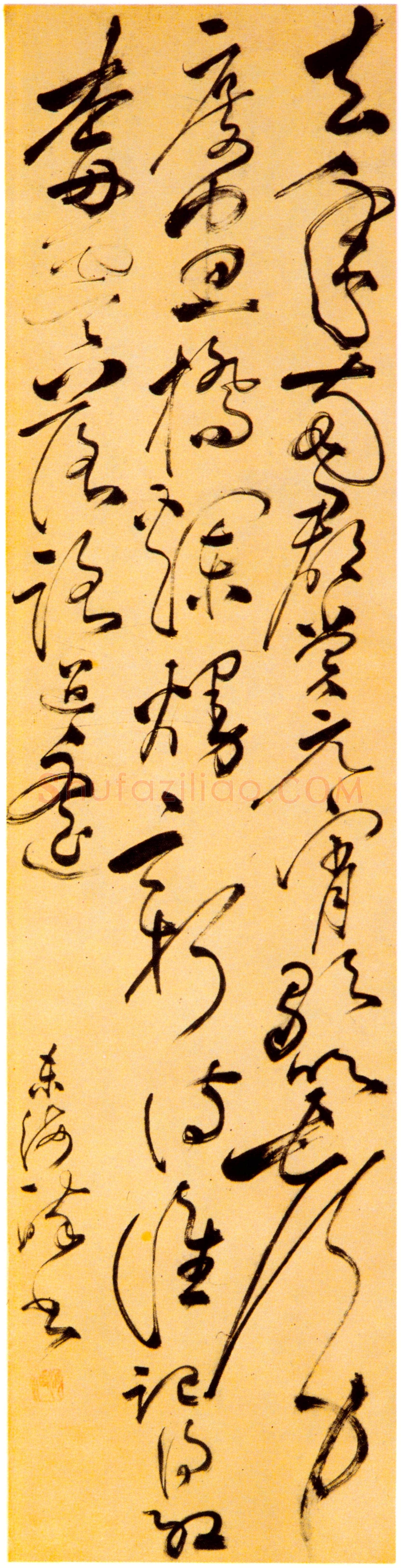张弼《草书元宵七言绝句轴》纵122cm 横30.8cm 南京博物院藏