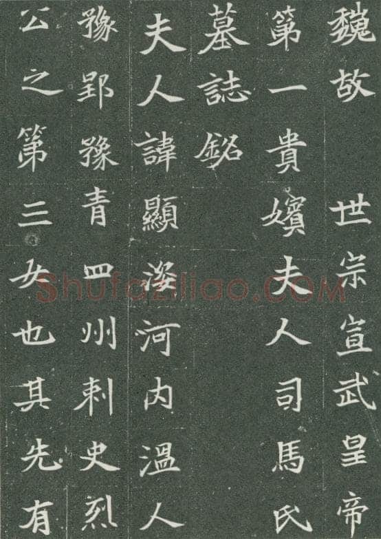 司马显姿墓志前秦北朝碑刻碑拓,摘自前秦北朝司马显姿墓志(全本)