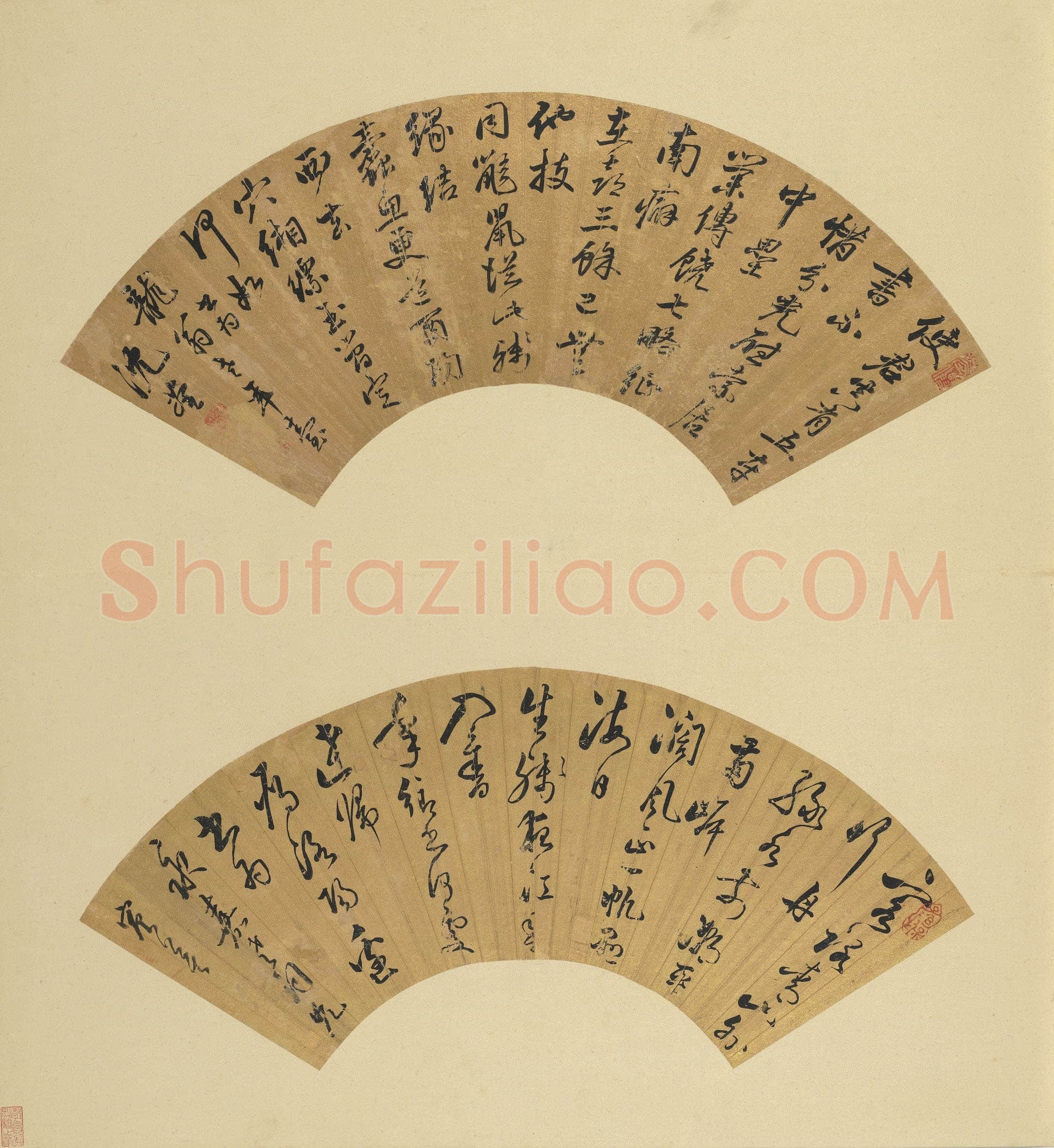 姜宸英《书王湾诗扇》纸本行书15.8×49.8cm 台北故宫博物院藏